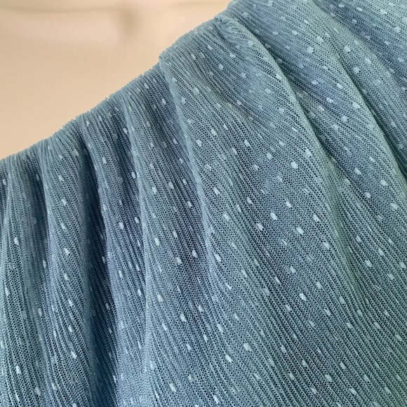 One-Shoulder Blue Ruffle Dress - Picture 8 of 15